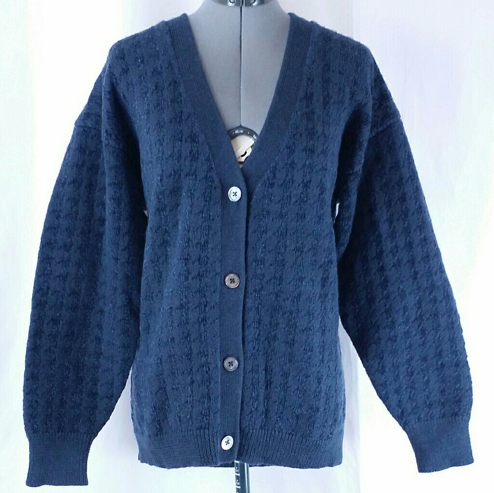 Nautica Women's Wool Button Front Cardigan Navy - Picture 1 of 6